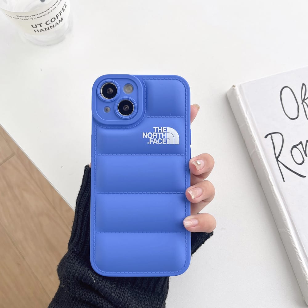 funda azul iphone de thenorthface