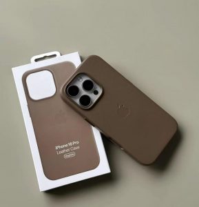 funda cuero original iphone 16 logo