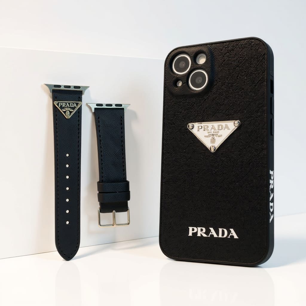 pack apple negro funda iphone y correa apple watch