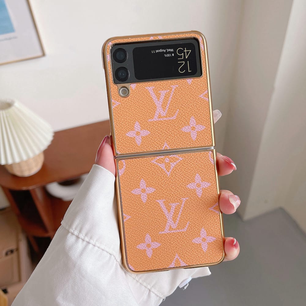 funda lv para zflip y zfold naranja