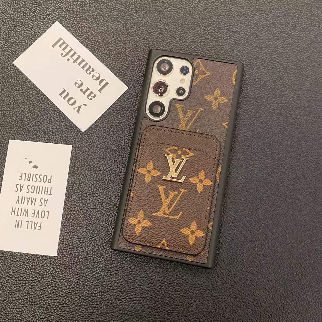 funda samsung s22 s23 s25 plus ultra s24 Lv Tarjetero marron