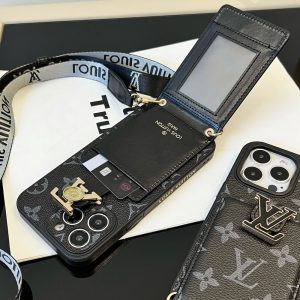 funda de iphone negra louis vuitton tarjetero