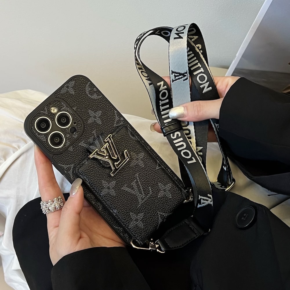 funda negra con lv para iphone