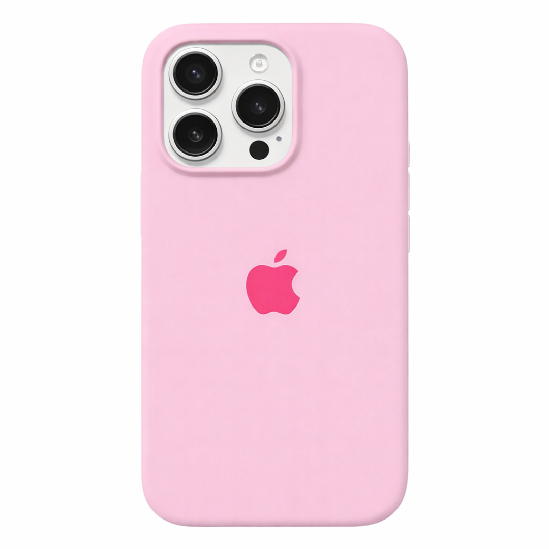 funda rosa para iphone con logo